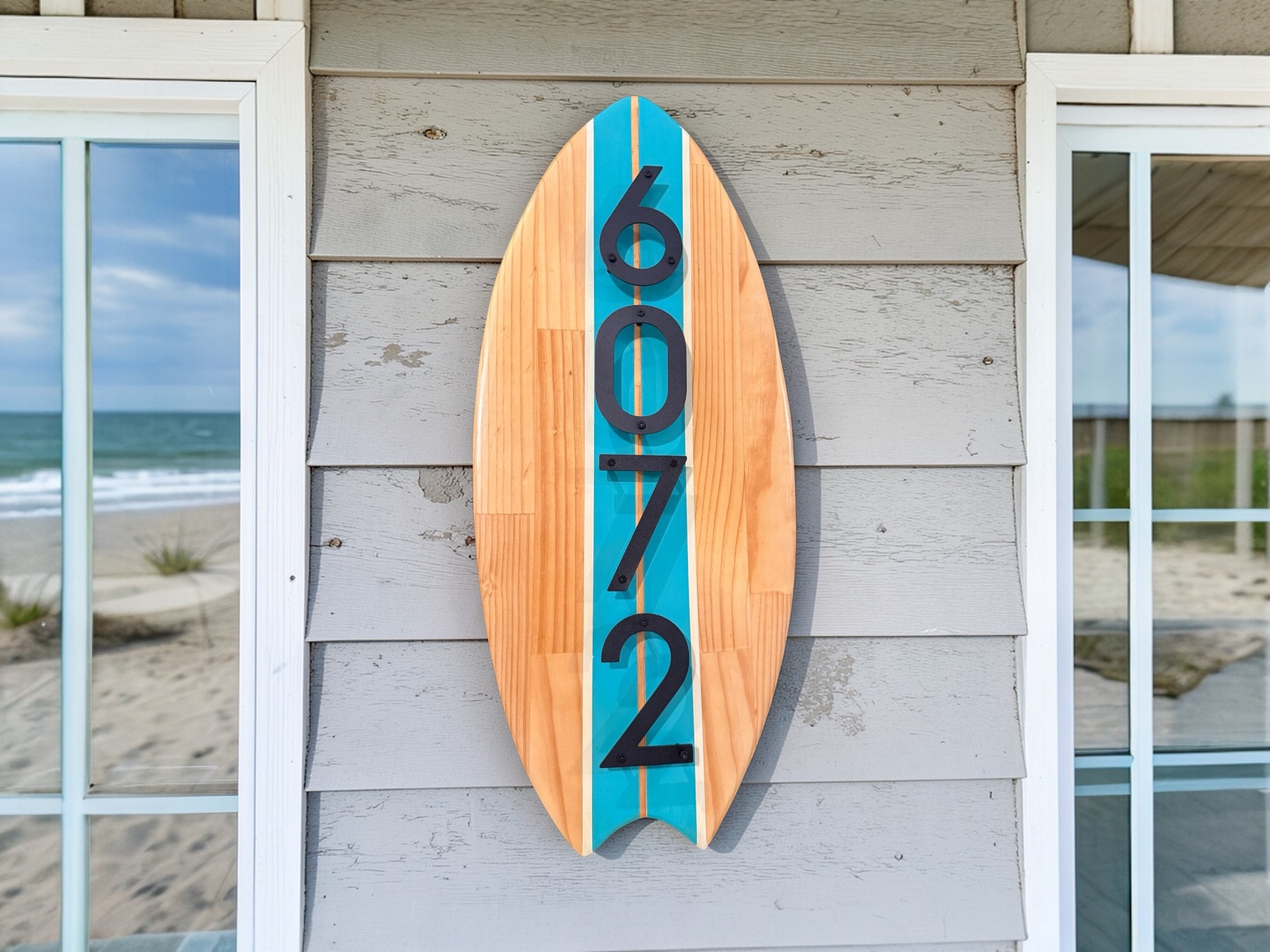 LeMans Address Sign in Teal - 6072