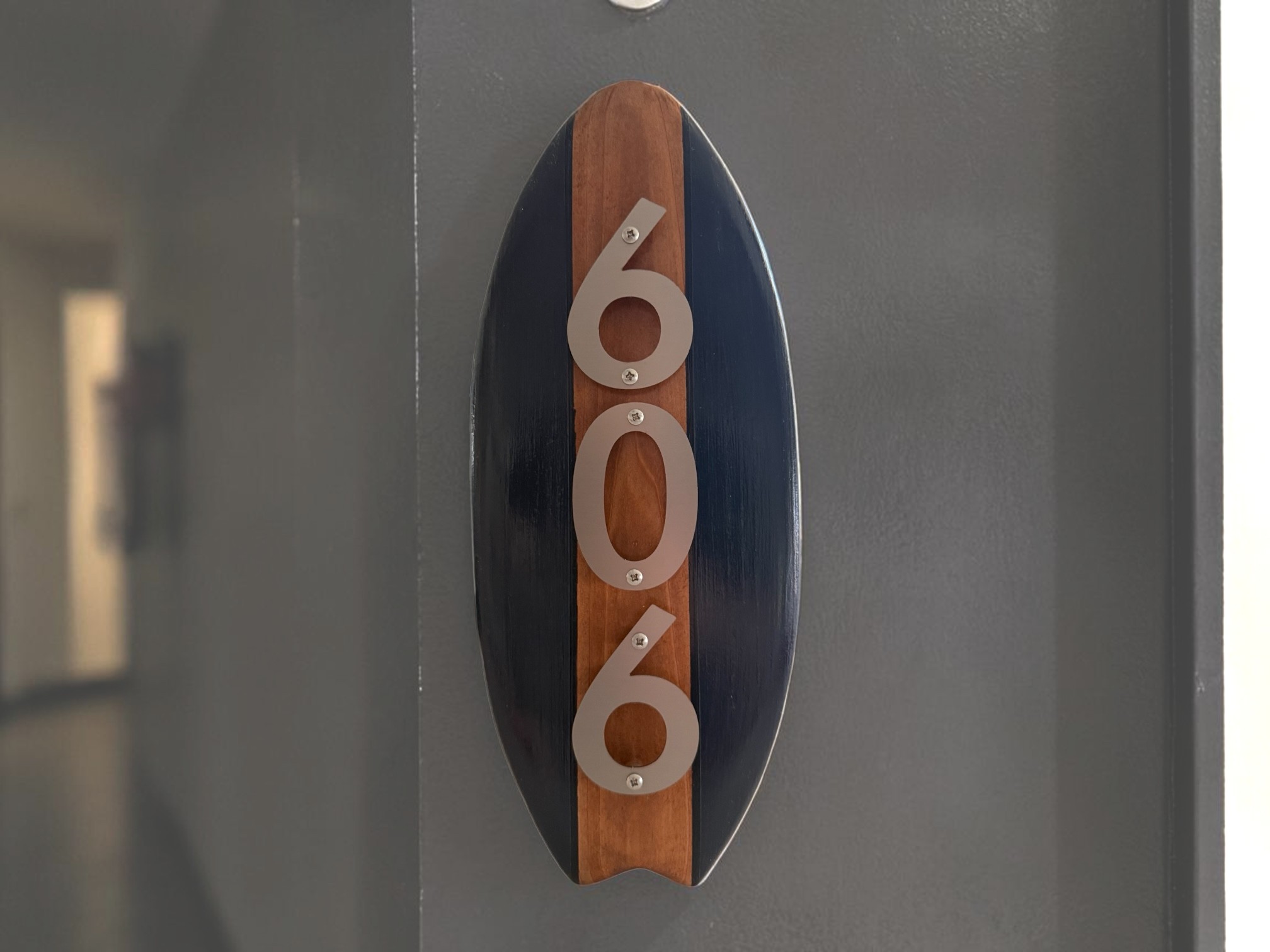 Apartment Unit Number in Blue - 606