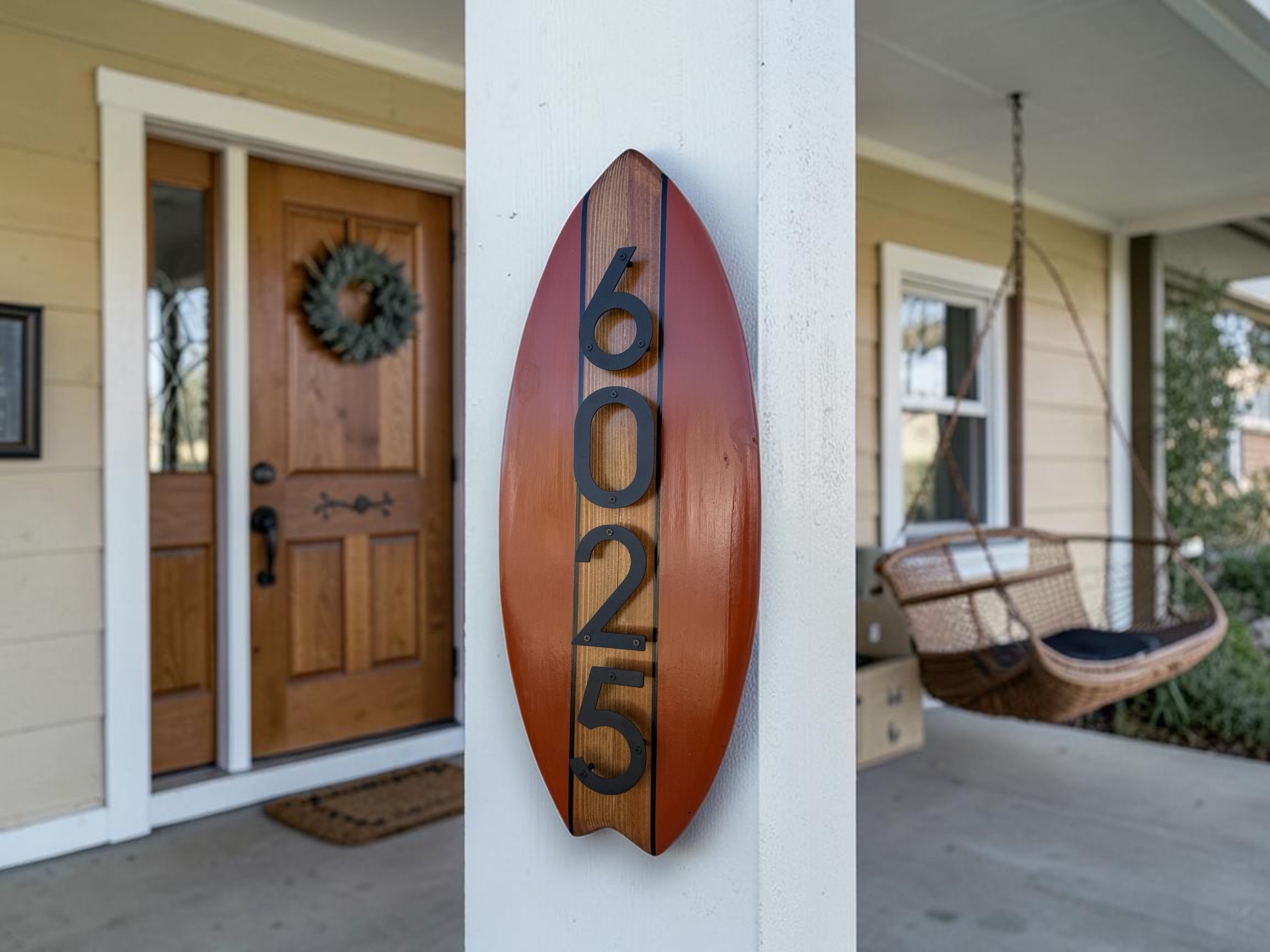 Burnt Orange Address Sign - 6025