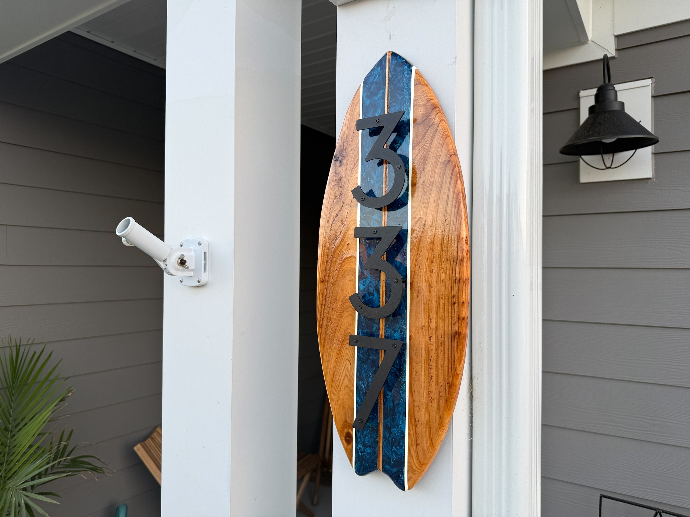 LeMans Address Sign in Marbled Blue - 337